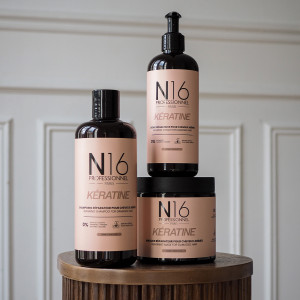 Shampooing Réparateur Kératine Cheveux Abîmés N16 Professionnel 500 ml - hairStore.fr