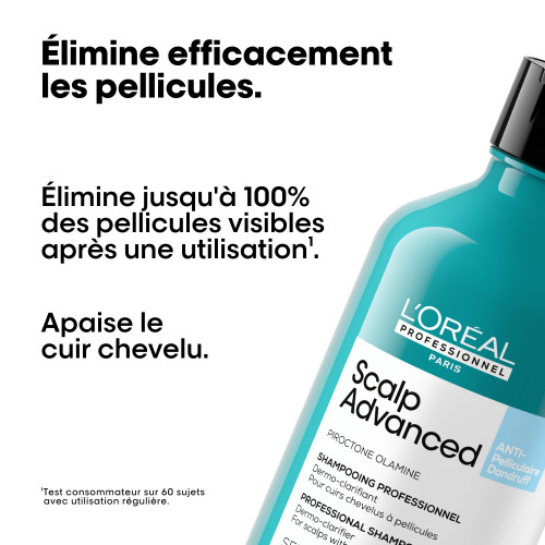 Shampooing Anti-Pelliculaire Scalp Advanced L'Oréal 500ml - hairStore.fr