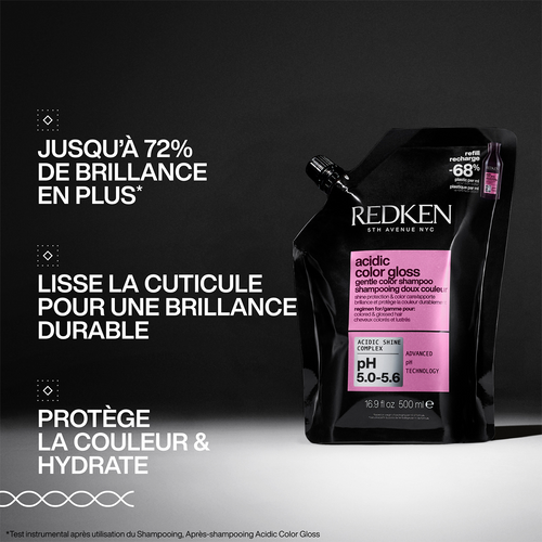 Recharge Shampooing Acidic Color Gloss Redken 500 ml - hairStore.fr