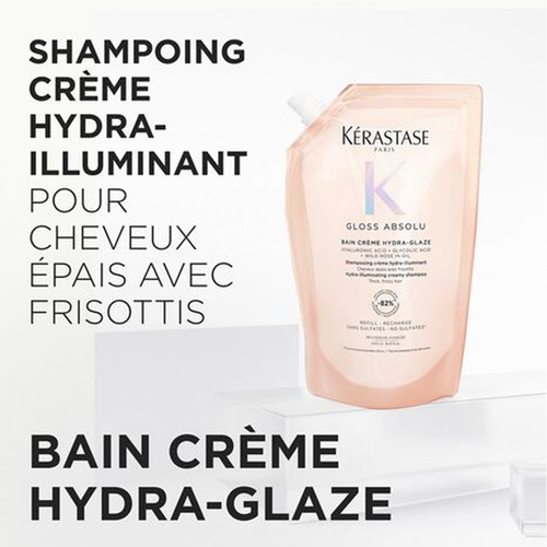 Recharge Bain Crème Hydra-Glaze Gloss Absolu Kérastase 500ml - hairStore.fr