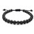 Bracelet Acier Noir - Pierre de Lave