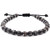 Bracelet Acier Noir - Jaspe Gris