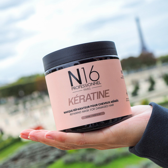 Masque Réparateur Kératine cheveux abîmés N16 Professionnel 500 ml