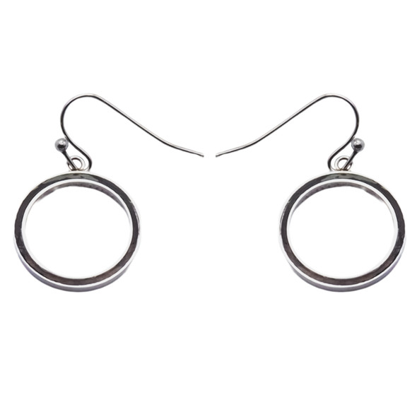 Boucles d'oreilles en acier inoxydable & bois teinté noir et marron