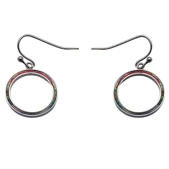 Boucles d'oreilles en acier inoxydable & bois teinté multicolore clair