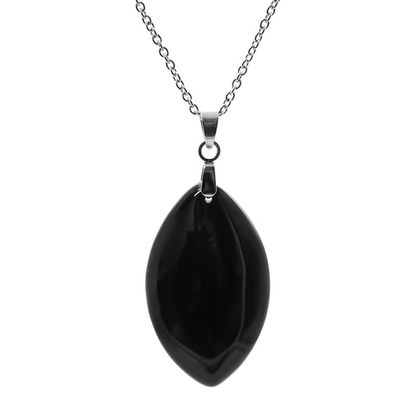 Collier en acier inoxydable & onyx