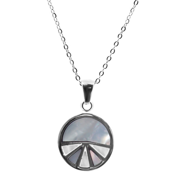 Collier en acier inoxydable & émail et nacre