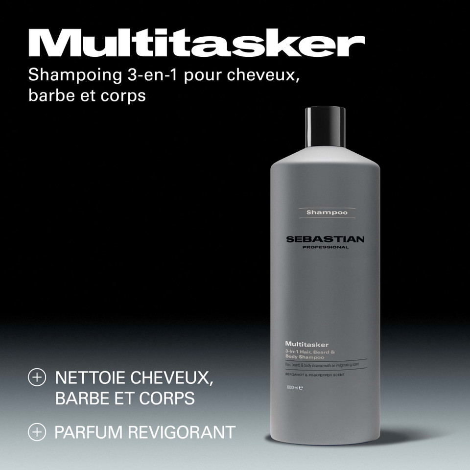 Homme - Multitasker 3-en-1 Cheveux + Corps + Barbe 1000ml - hairStore.fr