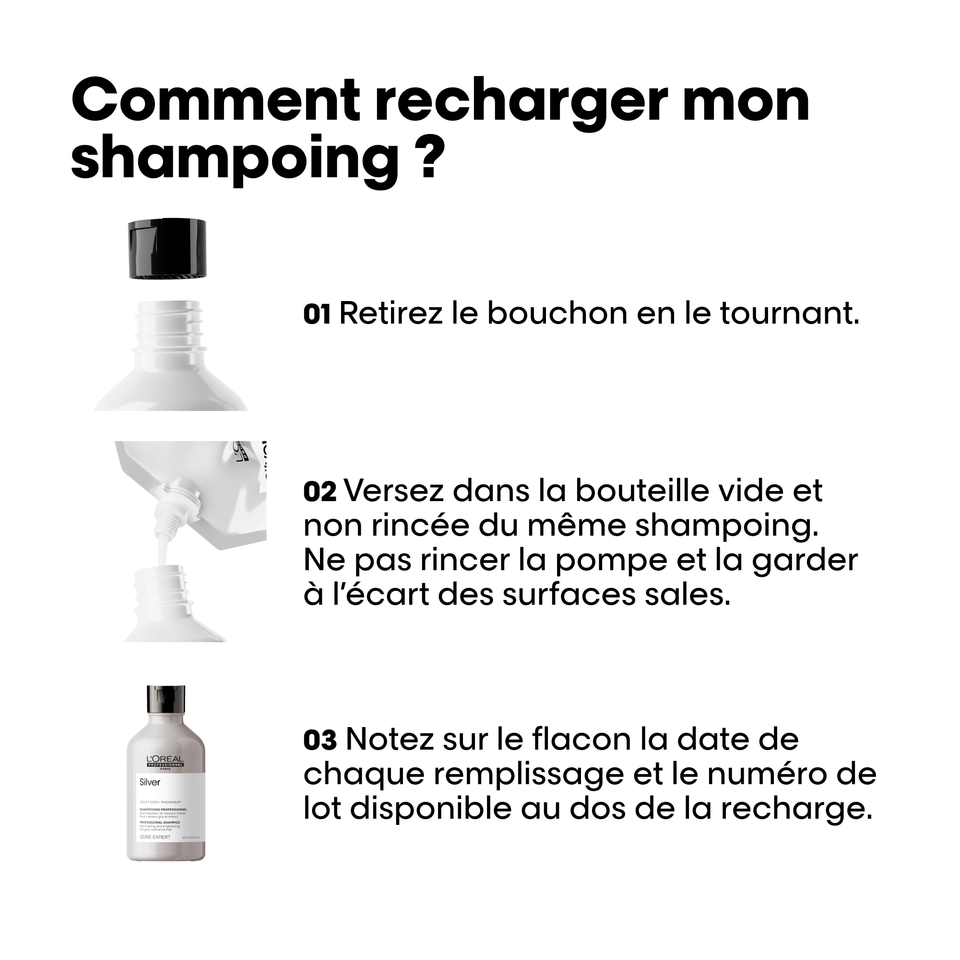 Silver Shampoing Déjaunisseur Pour Cheveux Gris L'Oréal 500ml - hairStore.fr