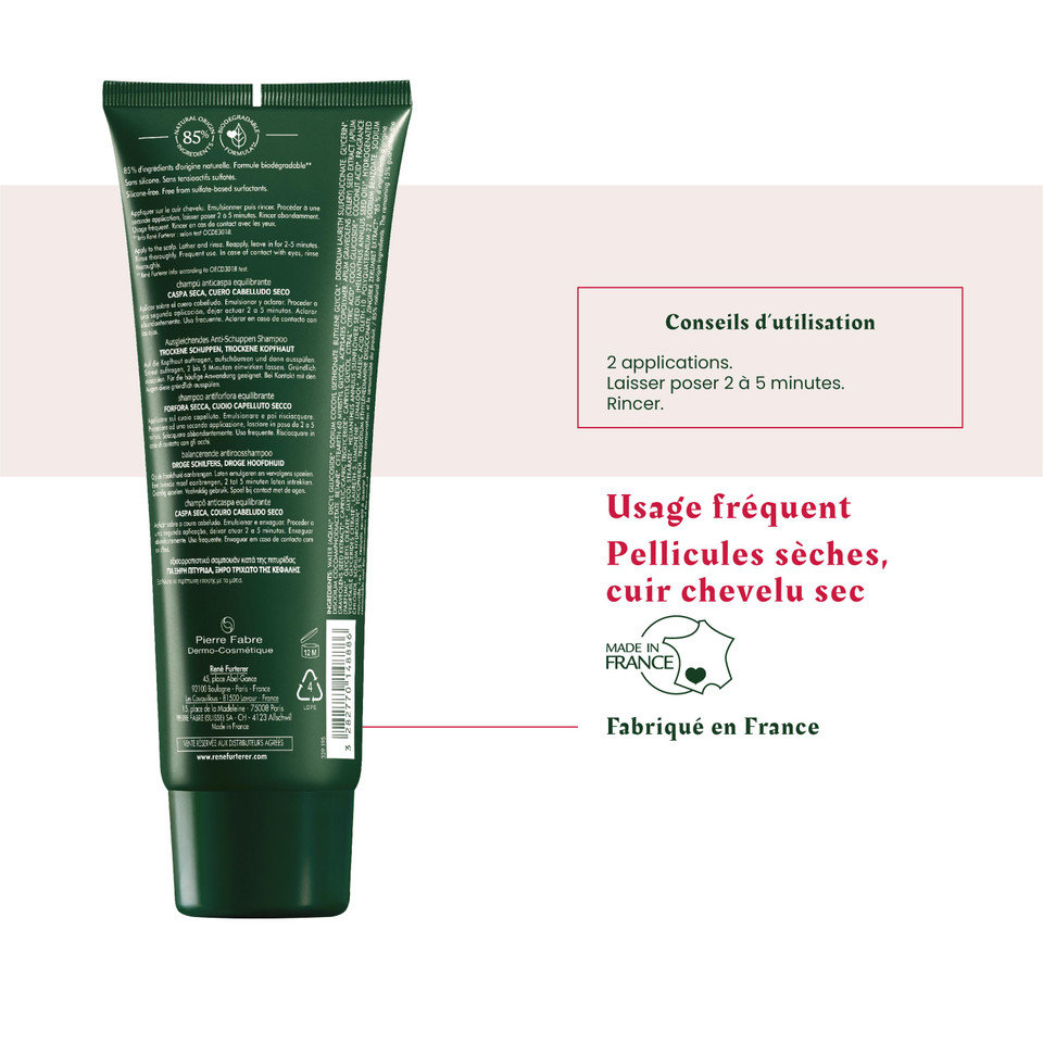 Shampoing Antipelliculaire Cheveux Secs Neopur René Furterer 250ml