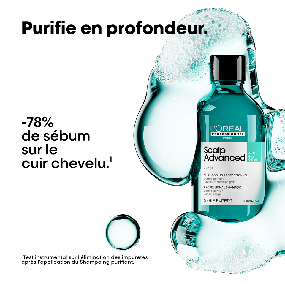 Shampooing Dermo-Purifiant Anti Gras Scalp Advanced L'Oréal 500ml - hairStore.fr