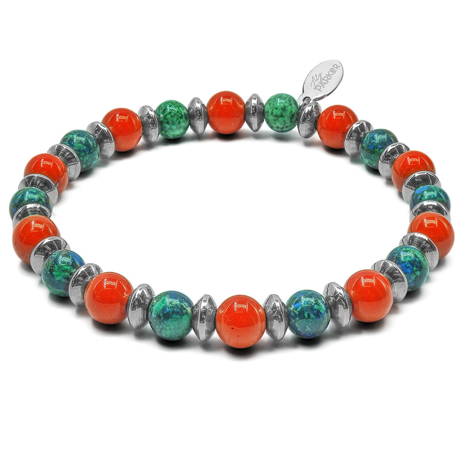 "Sixème Sens" - Azurite - Red Jasper