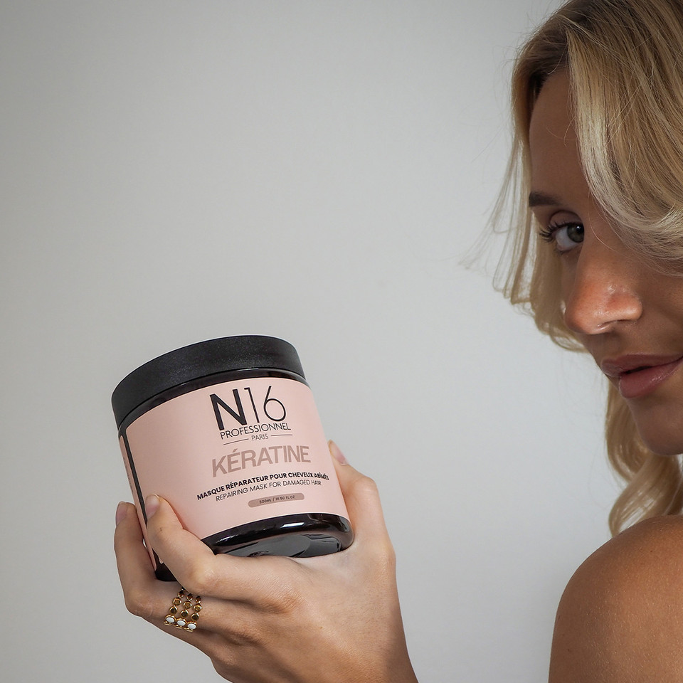 Masque Réparateur Kératine cheveux abîmés N16 Professionnel 500 ml