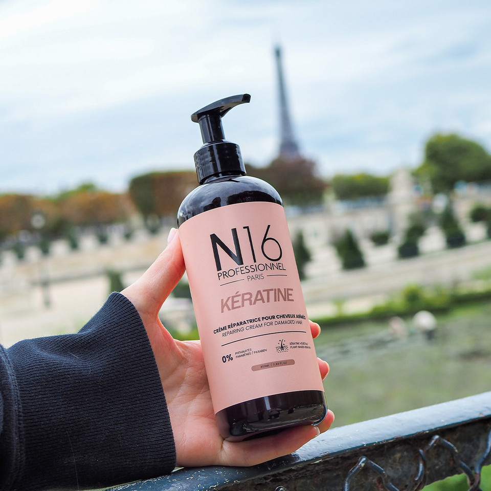 Crème Réparatrice Kératine Cheveux Abîmés N16 Professionnel 350 ml