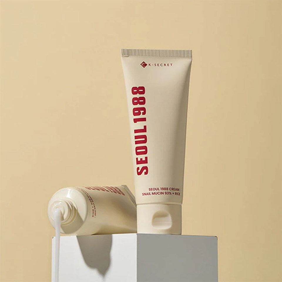 Crème Seoul 1988 Cream: Snail Mucin 93% + Rice K-Secret - Hydratation