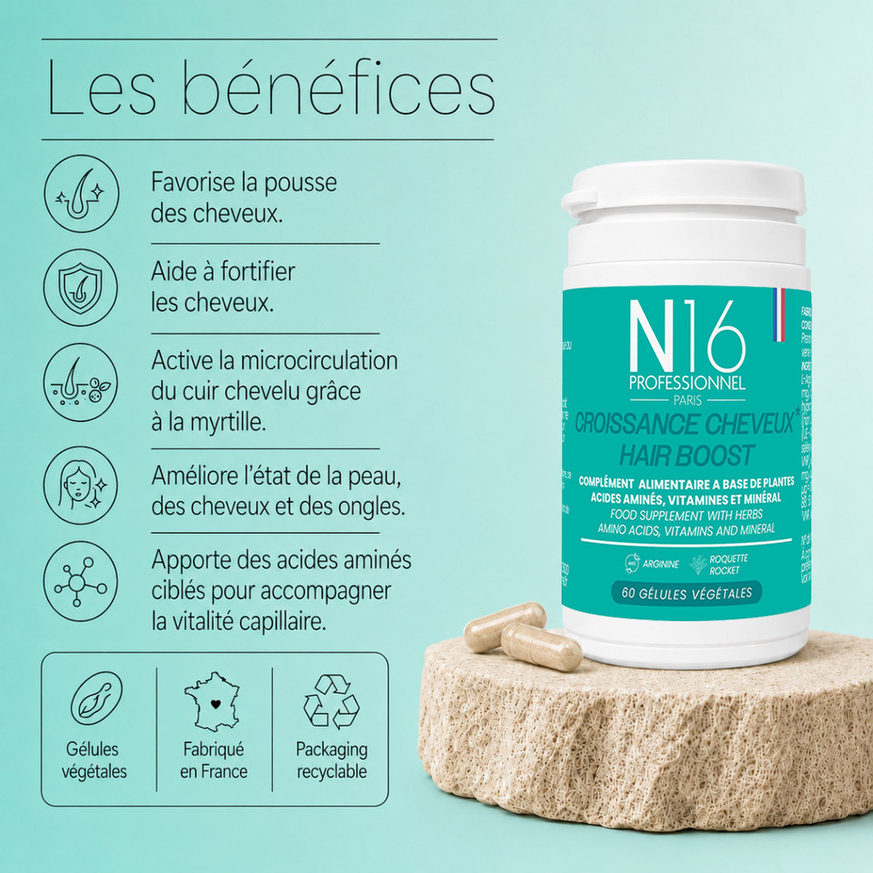 Croissance Cheveux Complément Alimentaire N16 Professionnel 