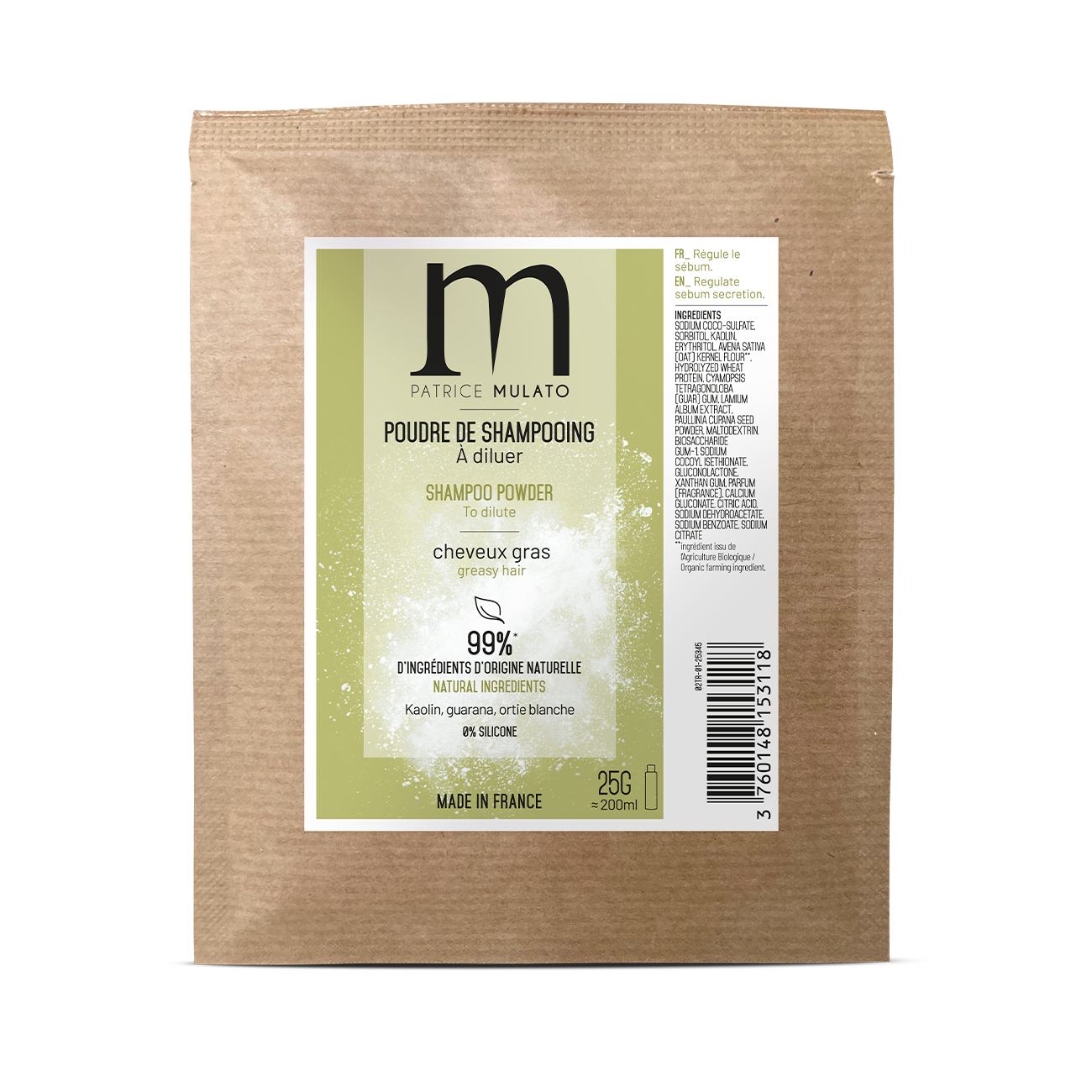 Mulato - Poudre de Shampooing – Cheveux gras 25g