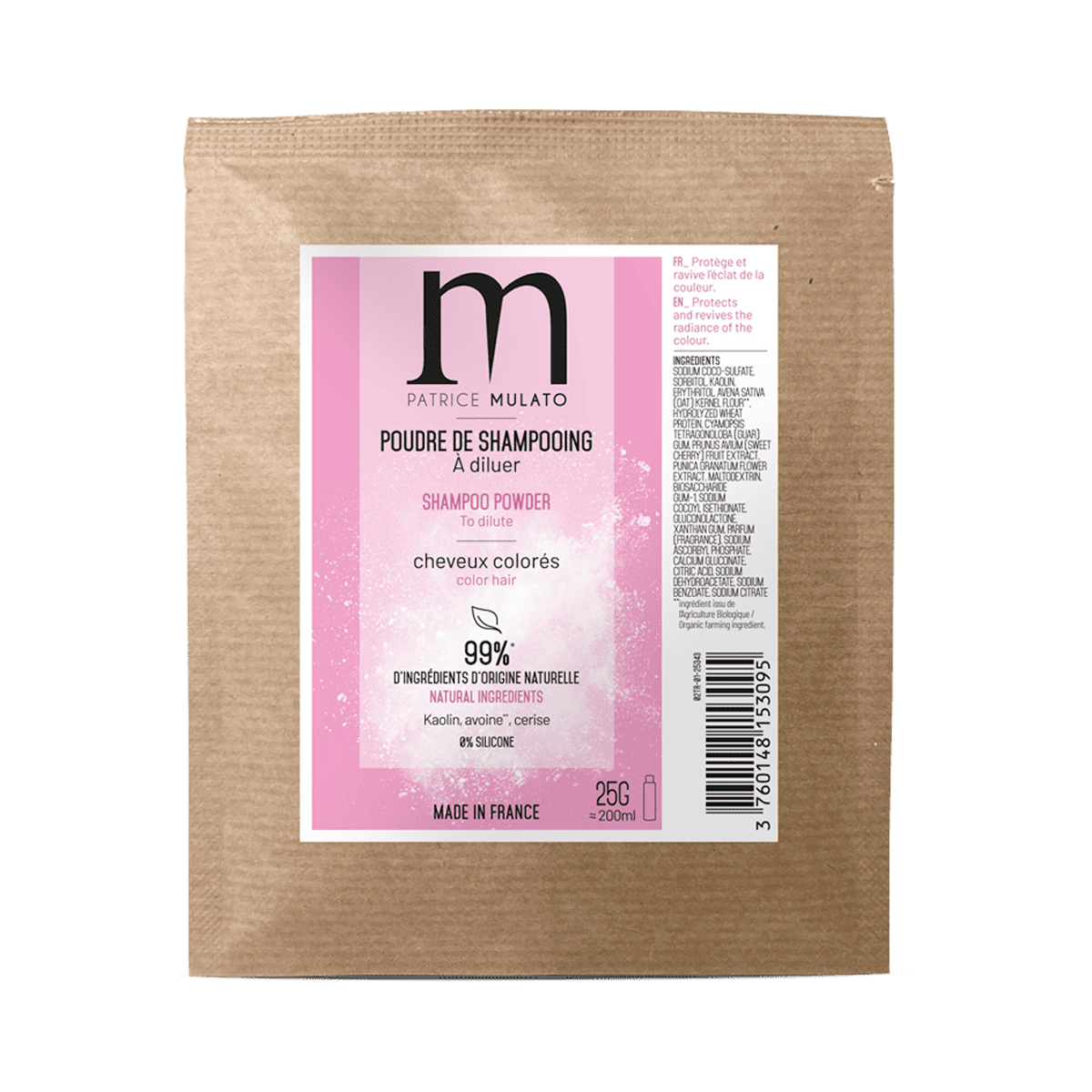 Mulato - Poudre de Shampooing – Cheveux colorés 25g