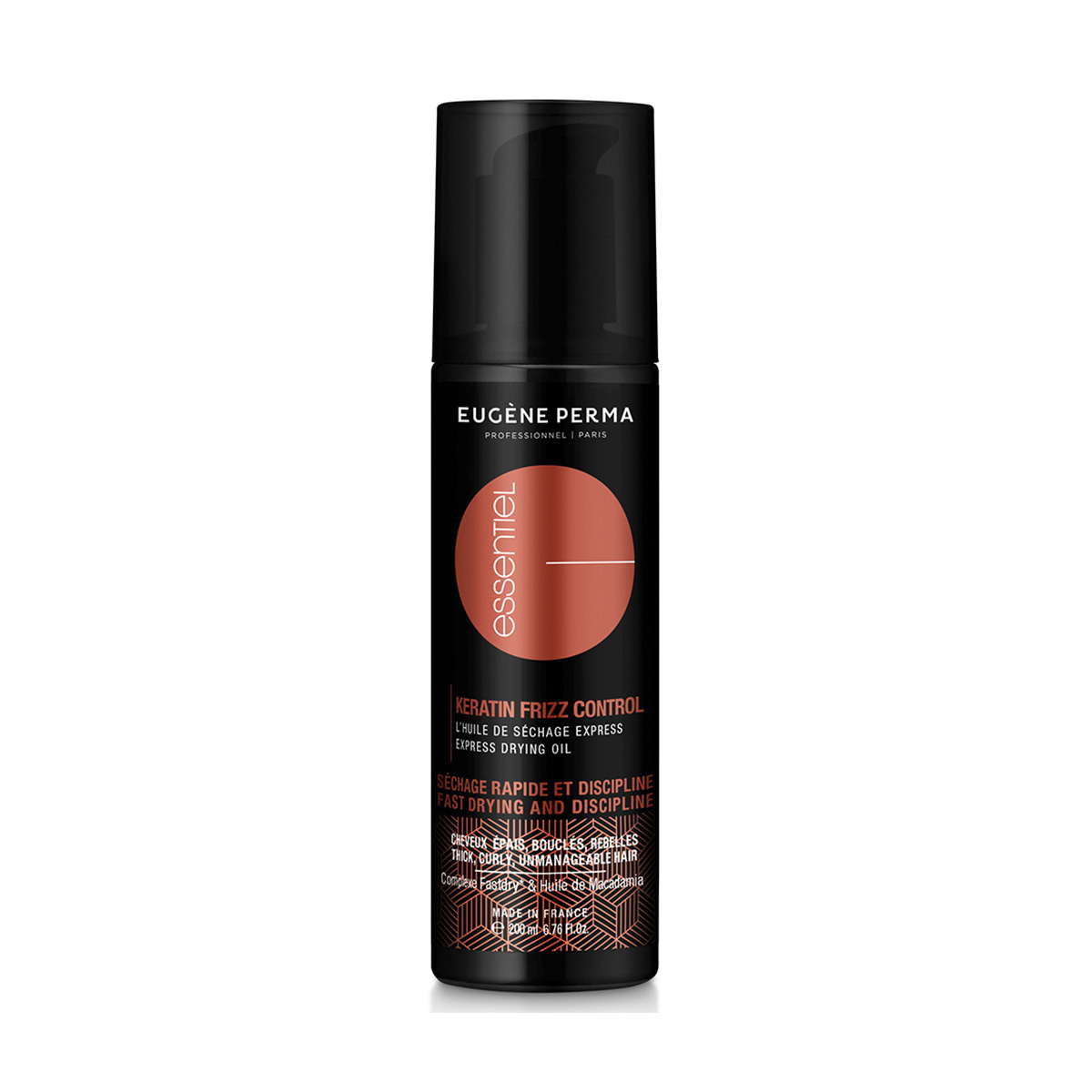 Huile de Séchage Keratin Frizz Control Essentiel Eugène Perma 200ml