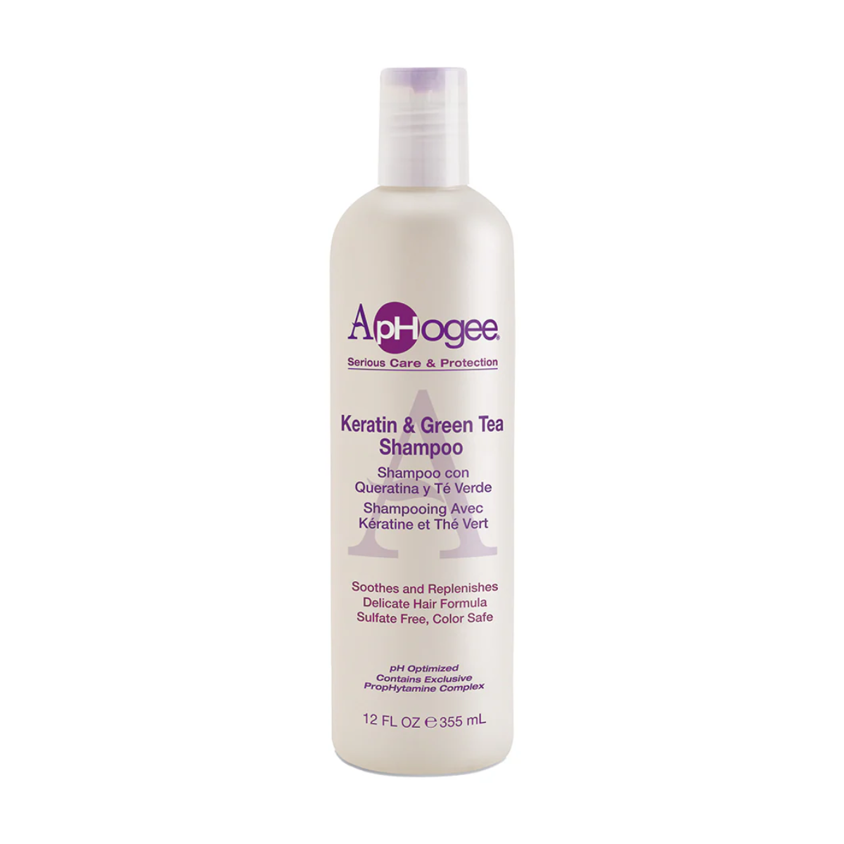 Shampoing à la kératine et au thé vert cheveux abîmés ApHogee 355ml