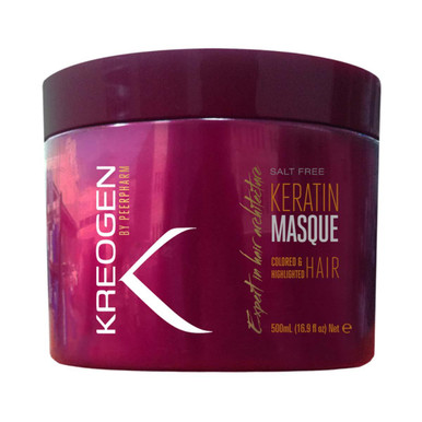 Masque Kératine Pour Cheveux Colorés et Dévitalisés Kreogen 500ml