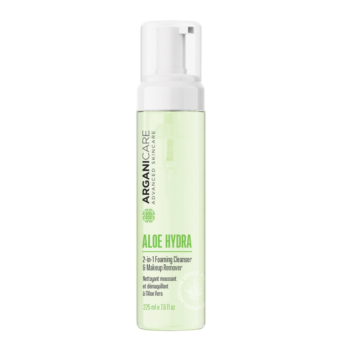 Nettoyant Moussant Et Démaquillant à L'Aloe Vera Arganicare 225ml