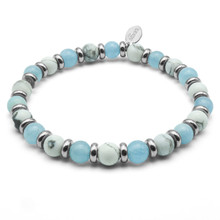 "Zen Attitude" - Aigue Marine - Howlite blanche