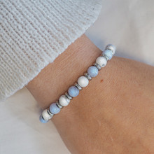 "Zen Attitude" - Aigue Marine - Howlite blanche