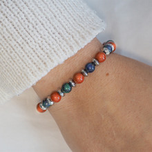 "Sixème Sens" - Azurite - Red Jasper
