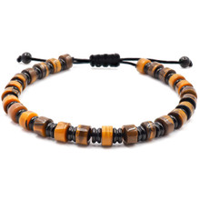 Bracelet acier noir - œil de tigre