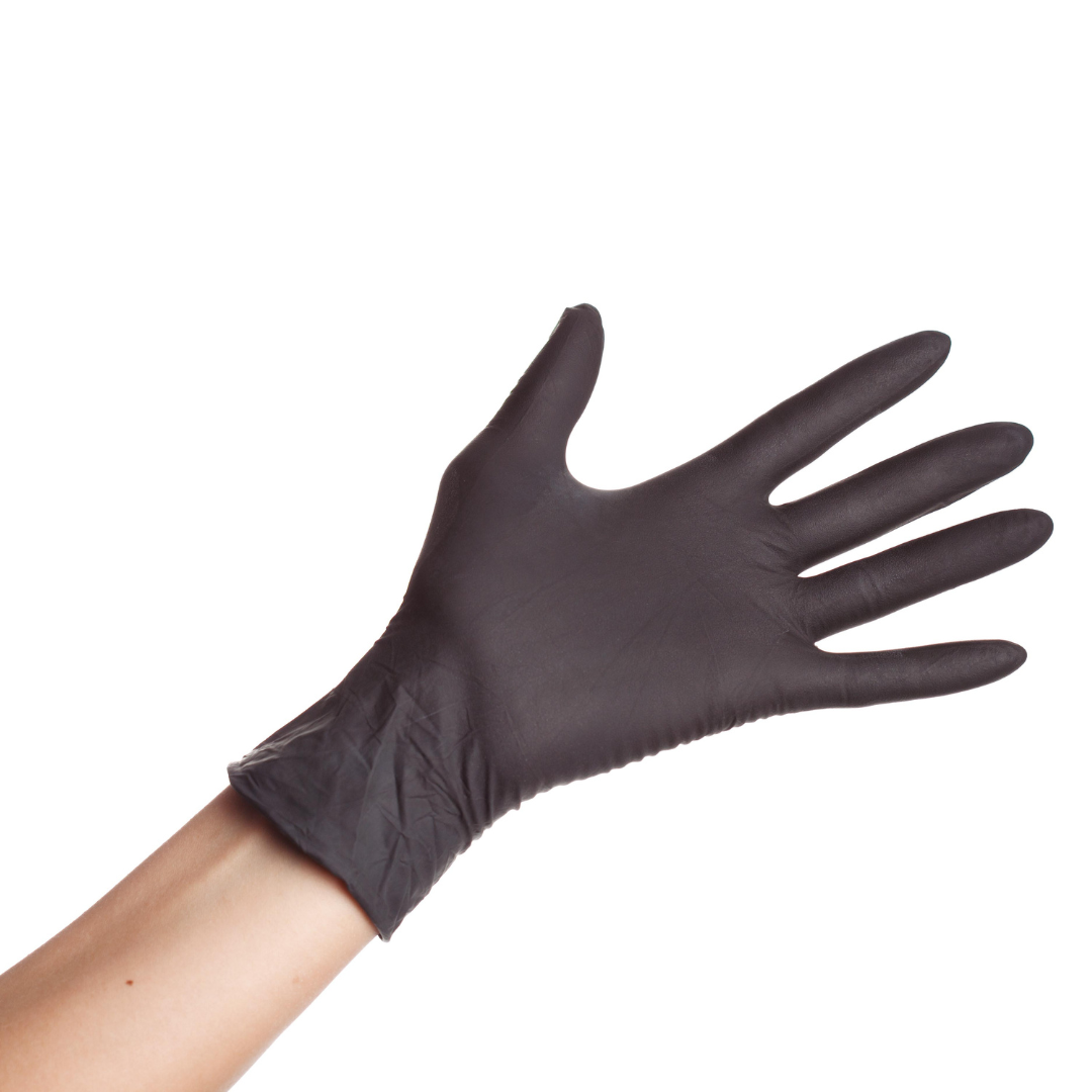 Gants en Nitril Jetables Noir x100 - hairStore.fr