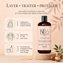Shampooing Réparateur Kératine Cheveux Abîmés N16 Professionnel 500 ml - hairStore.fr