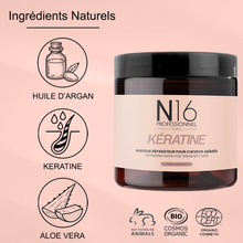 Masque Réparateur Kératine cheveux abîmés N16 Professionnel 500 ml