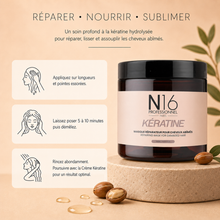 Masque Réparateur Kératine cheveux abîmés N16 Professionnel 500 ml