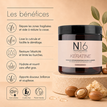 Masque Réparateur Kératine cheveux abîmés N16 Professionnel 500 ml