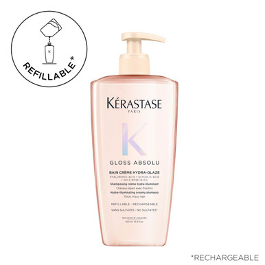 Gloss Absolu Bain Crème Hydra-Glaze Rechargeable Kérastase - Brillance Anti-Frizz - 500 ml