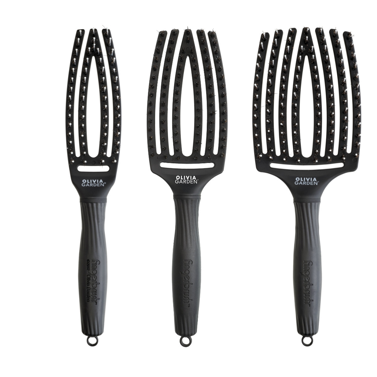 Fingerbrush Care Iconic Boar&Nylon Full Black Olivia Garden