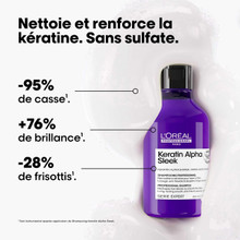 Shampooing Disciplinant Keratin Alpha Sleek L'Oreal Professionnel - Cheveux Indisciplinés - 500 ml