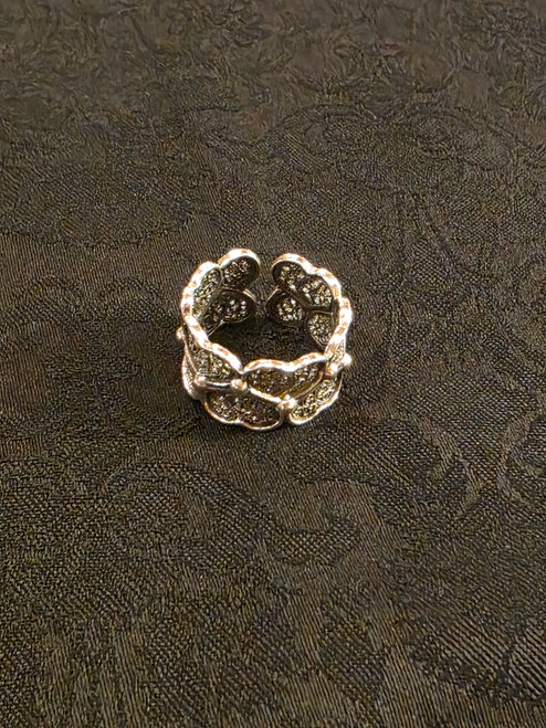 Silver Adjustable Ring Hearts