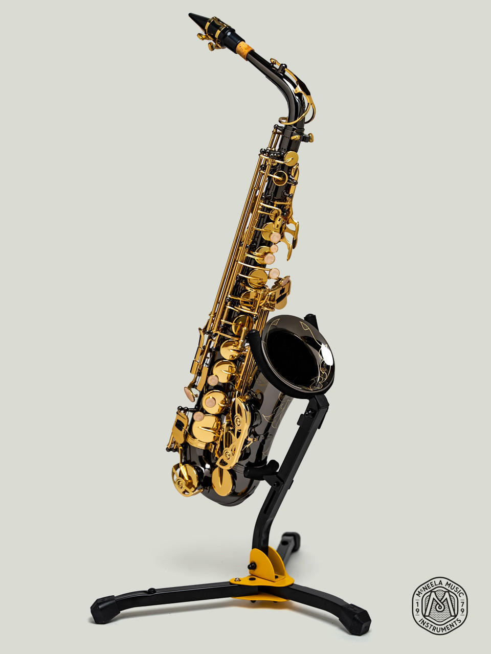 McNeela Premium Student Tenor Saxophone Set in Black Nickel