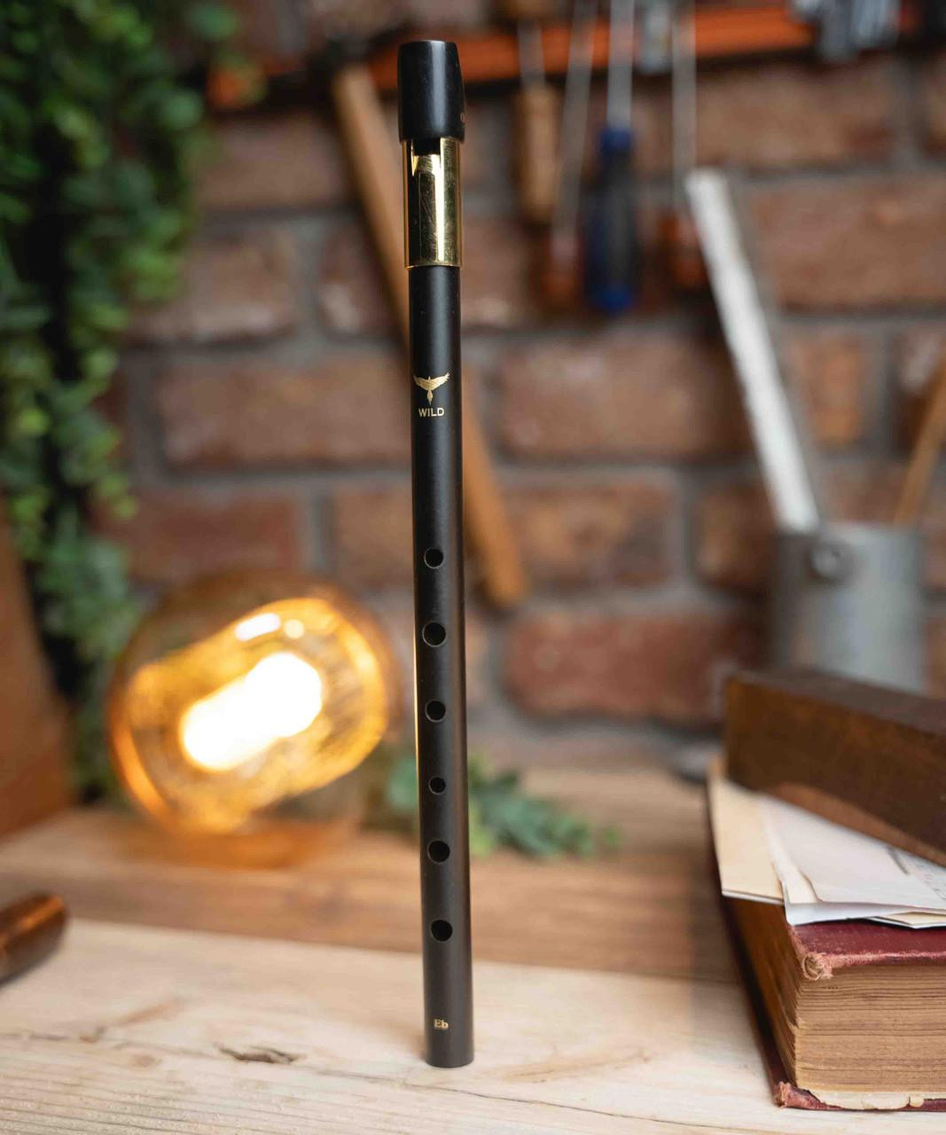 Wild Irish Whistle Key of Eb - Tuneable Tin Whistle for Beginners & Professionals - Brass High E Flat Whistle - McNeela Music