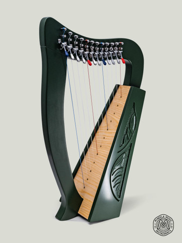 McNeela 12 string baby harp Green - Irish lever harp