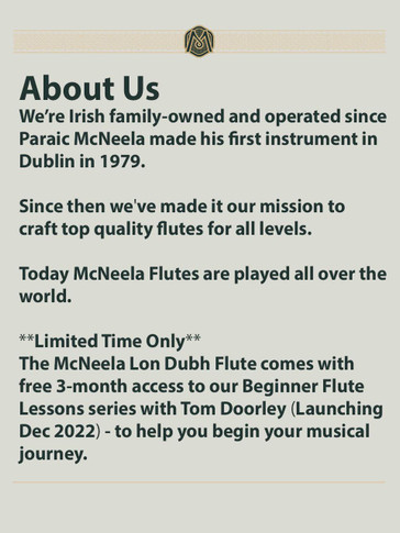 The Lon Dubh Polymer Irish Flute (s)