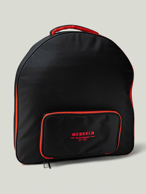 McNeela Bodhrán Gigbag – Schwarz mit rotem Besatz (Bodhrán-Grösse: 16")