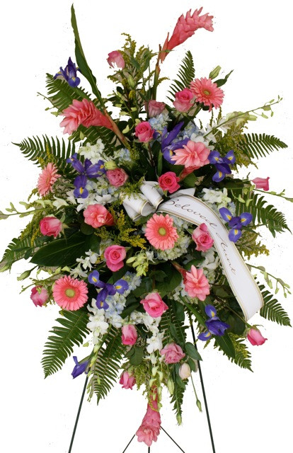 Pinks and Purples Standing Spray - Belvedere Flowers of Havertown PA