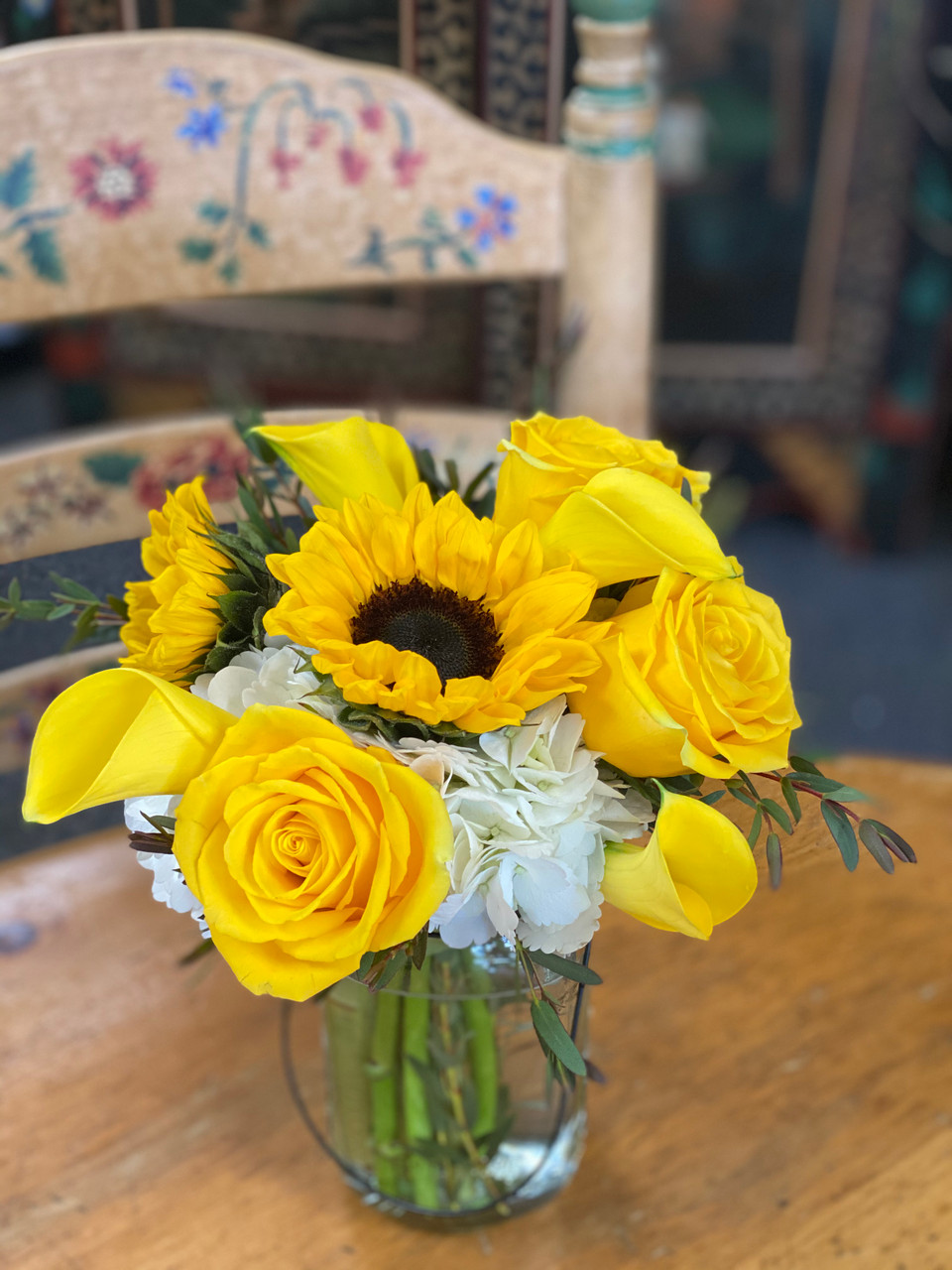 Sunny Days Ahead (Small Mason Jar Bouquet) - Belvedere Flowers of