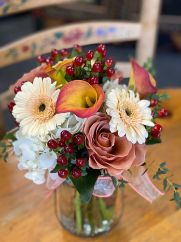 Mocha Mango Cafe (NEW Hand Tied Mason Jar Bouquet)