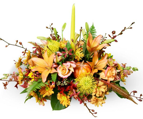 Autumn Table Centerpiece with Candle Autumn Table Centerpiece with Candle