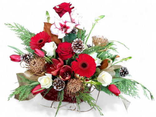 Large Winter Wonderland Metal Sleigh