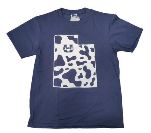 Cow Print navy tee.
